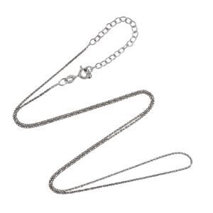 Estate Italy Sterling Silver 925 0.9mm Box Link Chain Necklace 18"-20"
